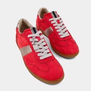 Sydney by Shushop Red Suede Retro Sneakers Size 10